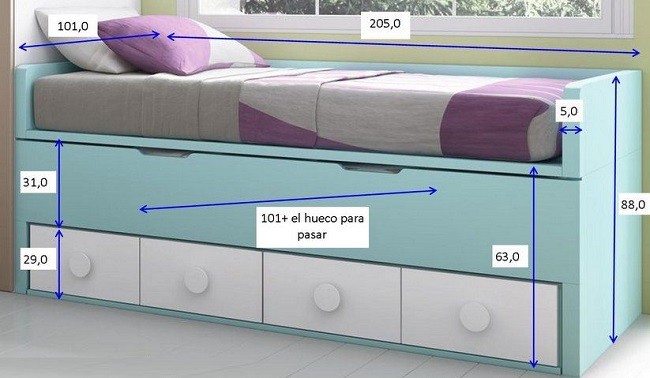 medidas de una cama compacta de tres alturas medidas de una cama compacta de tres alturas
