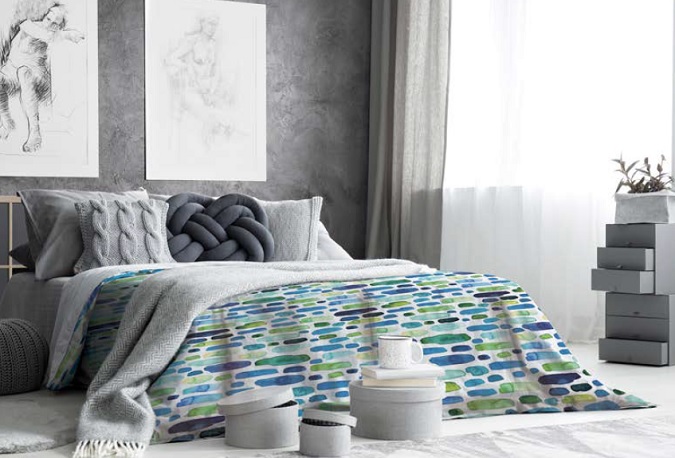 textil para cama adolescentes estilo rayas modernas