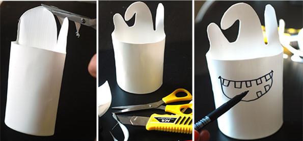 dar forma divertida bote plastico para lapices