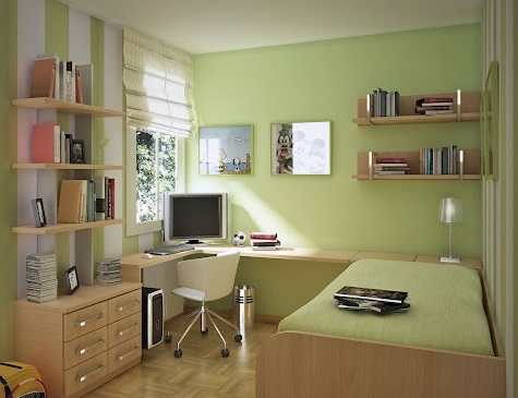 color verde para dormitorio con zona de estudios color verde para dormitorio con zona de estudios