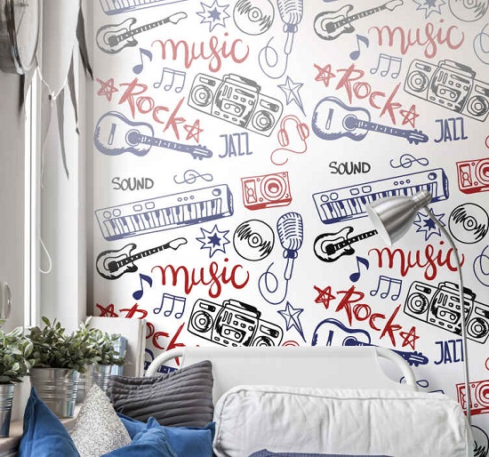 ambientar con papel pintado cuarto juvenil